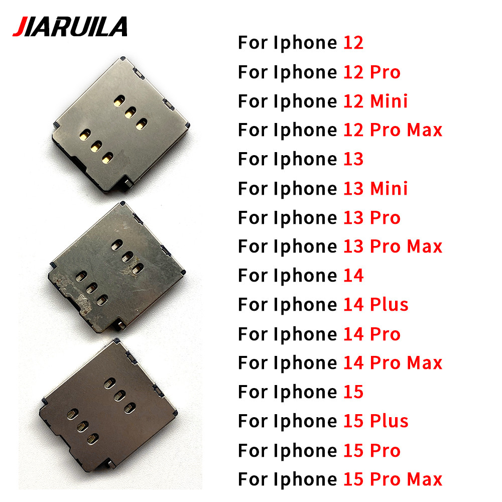 อะไหล่ซ่อม Dual Sim Card Reader Connector Ribbon Flex Cable สําหรับโทรศัพท์ 15 14 13 12 Pro Max Mini Plus ซิมการ์ดถาดผู้ถือสล็อต ﻿