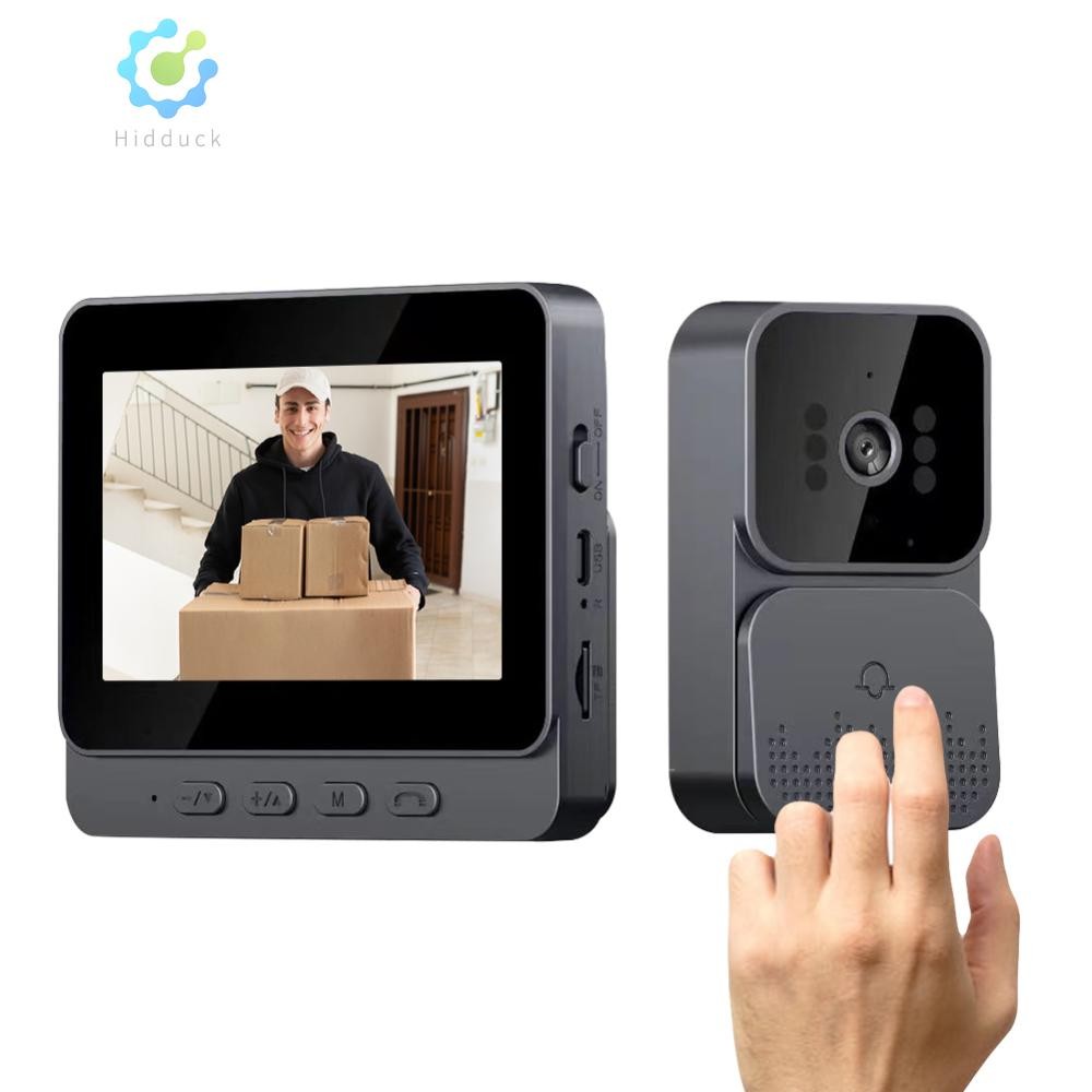 Video Doorbell 4.3 นิ้วหน้าจอ IPS Home Doorbell 1080P 2.4G สําหรับ Home Security AU [Hidduck.th]