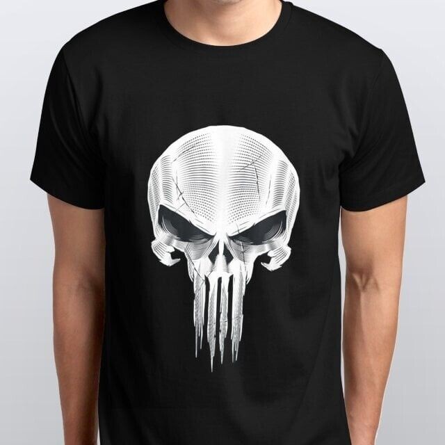 Marvel Comics Punisher Skull Official Tee เสื้อยืด Mens Unisex ทุกขนาด