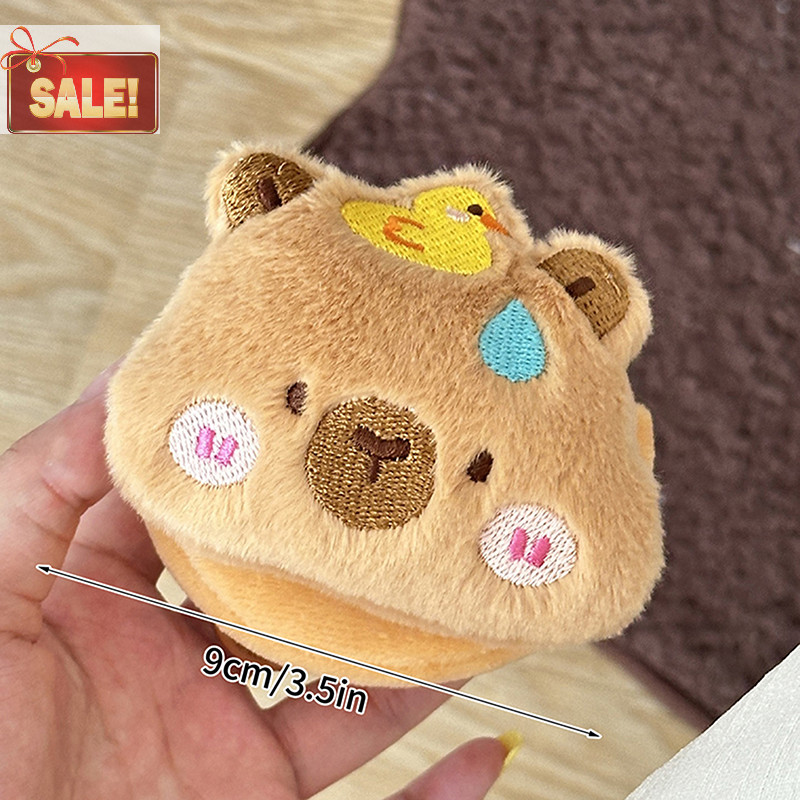Bl Capibara กระเป๋าใส่เหรียญตุ๊กตาจี้การ์ตูน Capybara กระเป๋าเก็บหูฟังพวงกุญแจแบบพกพากรณีกระเป๋าริมฝีปาก A