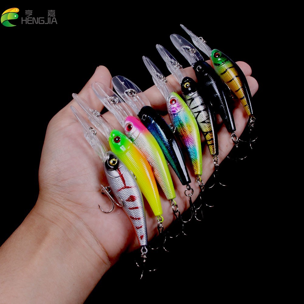 Hengjia 1PCS Umpan Minnow Fishing Lure 10 ซม.* 9.4G ยาวลิ้นลึกเหยื่อตกปลาหล่อเหยื่อประดิษฐ์ Tackle
