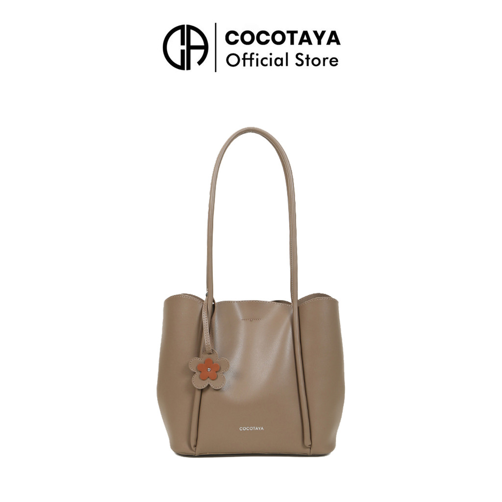 (COCOTAYA) กระเป๋าโท้ท PU หนัง ขนาดใหญ่ สำหรับผู้หญิง สไตล์ลำลอง