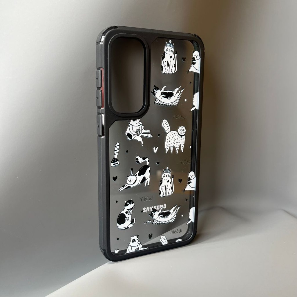 SAMSUNG หนาเคสโทรศัพท์สําหรับsamsung Galaxy S24 S23 S22 Plus Ultra S21 S20 FE A55 A54 A15 A25 A35 A34 A13 A12 A14 A05Sกันกระแทกน่ารักการ์ตูนแมวฝาครอบโทรศัพท์สําหรับสาวนักเรียน