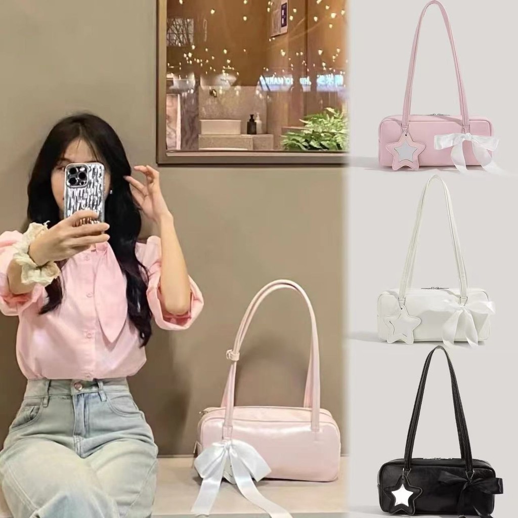 pink girl123 ใหม่-กระเป๋าสะพายข้างกระเป๋าถือสำหรับผู้หญิง-หนัง pu ดูราไฮโซมาก M215