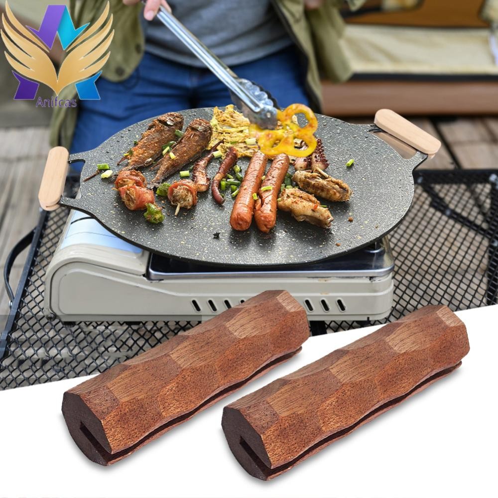 2 ชิ้น Sapele BBQ Pan Handle กระทะทนความร้อนฉนวน Grip สําหรับการตั้งแคมป์กลางแจ้ง ราคา ถูกที่สุด ดีลบีเคเค แกลเลอรีภาพที่ 3