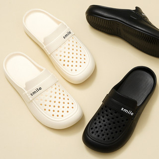 AYUER รองเท้าแตะส้นแบนกลวงแม่มดกลางแจ้ง EVA น้ําหนักเบา