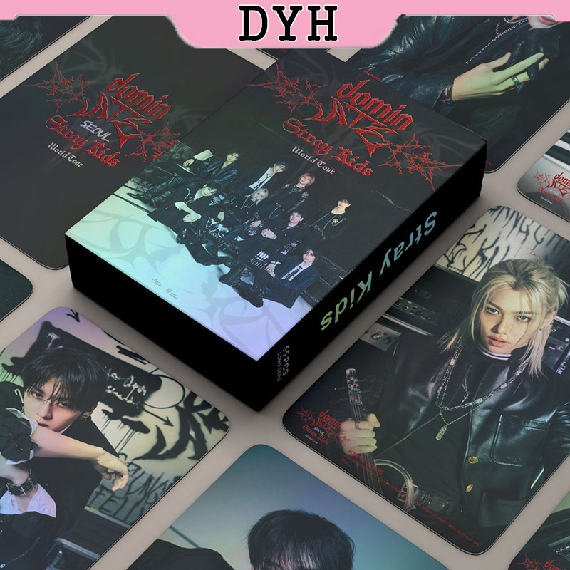 Dyh 55 ชิ้น/กล่อง Stray Kids เลเซอร์การ์ด Photocards domin ATE Tour Holographic LOMO การ์ด KPOP อัลบั้ม