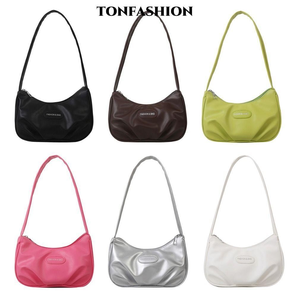 Tonfashion กระเป๋าสะพายไหล่ กระเป๋าถือ หนัง PU ขนาดเล็ก จุของได้เยอะ สไตล์คลาสสิก สําหรับสตรี