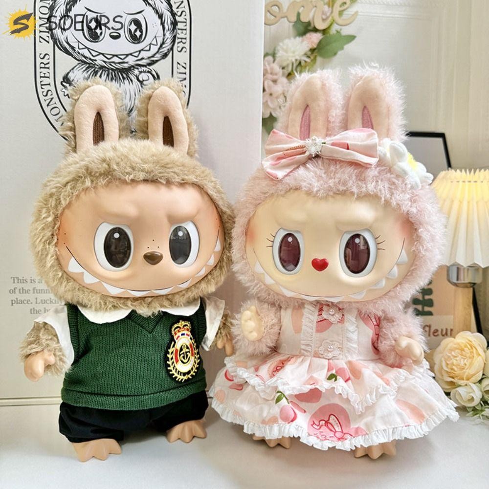 Soeurs 38 ซม. Labubu Time เสื้อผ้า, ชุดดอกไม้สีชมพู Loveheart 38 ซม.ผ้าฝ้ายตุ๊กตาเสื้อผ้า, ชุดตุ๊กตาอุปกรณ์เสริม Bowknot พีชกางเกงยีนส์ตุ๊กตาตุ๊กตาเสื้อผ้าชุด Diy เกม
