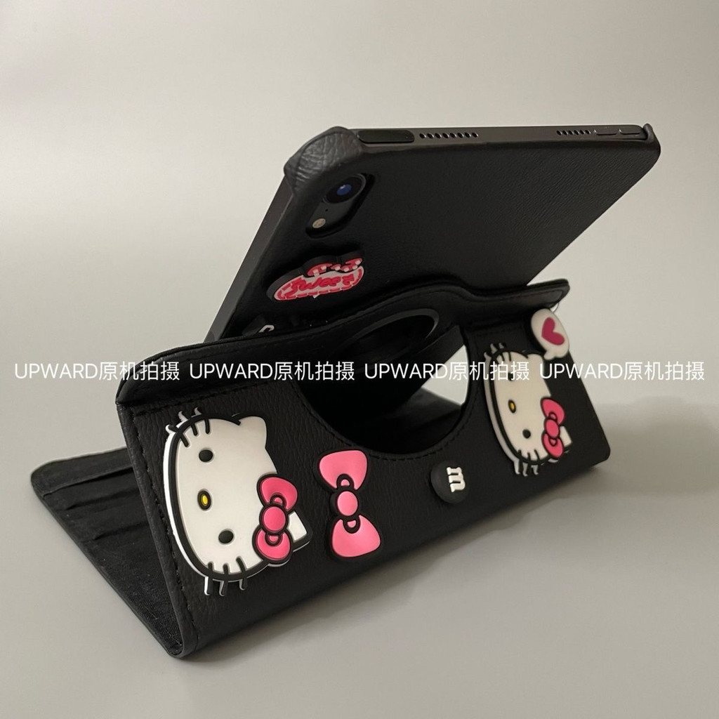 Hello Kitty สามมิติ 360 เคสหนังหมุนได้ ipad air 5 เคสป้องกัน 10.2 Apple Air5 4 3 2 เคสแท็บเล็ต