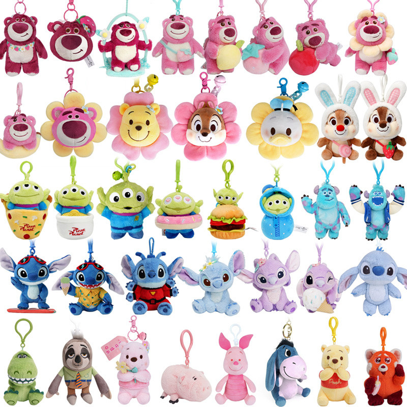 แท้ Stitch และ Angel lotso Pooh Bear zootopia ตุ๊กตาของเล่น Disney Animal Soft Plush ของเล่นตุ๊กตา Collection Gift