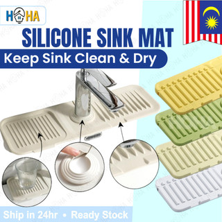 Sink Silicone Faucet Mat Countertop Protector Kitchen Bathroom Sink Draining Water Catcher Splash Guard