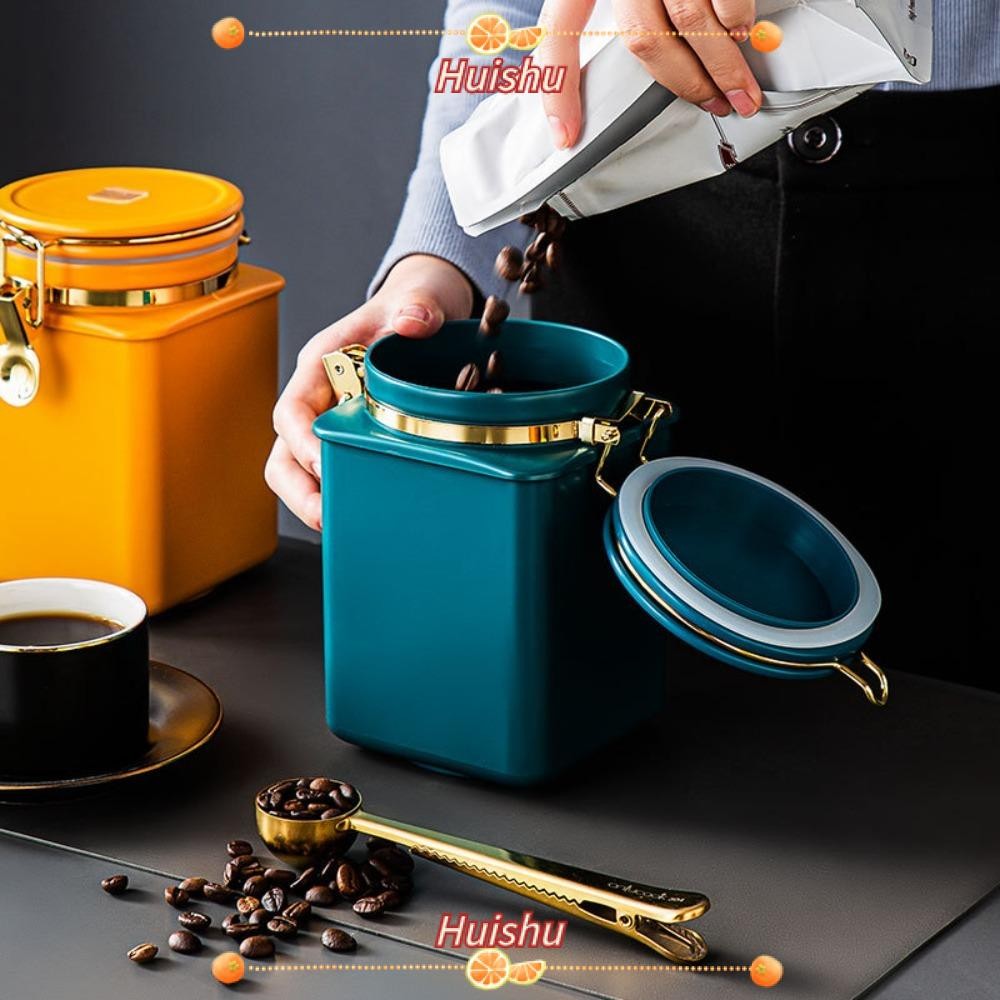 ชั่วโมง โถเมล็ดกาแฟปิดผนึกกล่องเก็บของมัลติฟังก์ชั่นทนทานชาขนมขบเคี้ยวขวดขนม