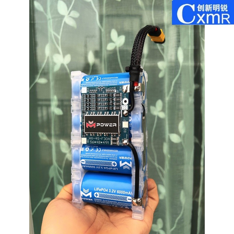 ✿แบตเตอรี่ลิเธียมเหล็กฟอตเฟต 4S 12.8V 6Ah พร้อม BMS 30A Mpower