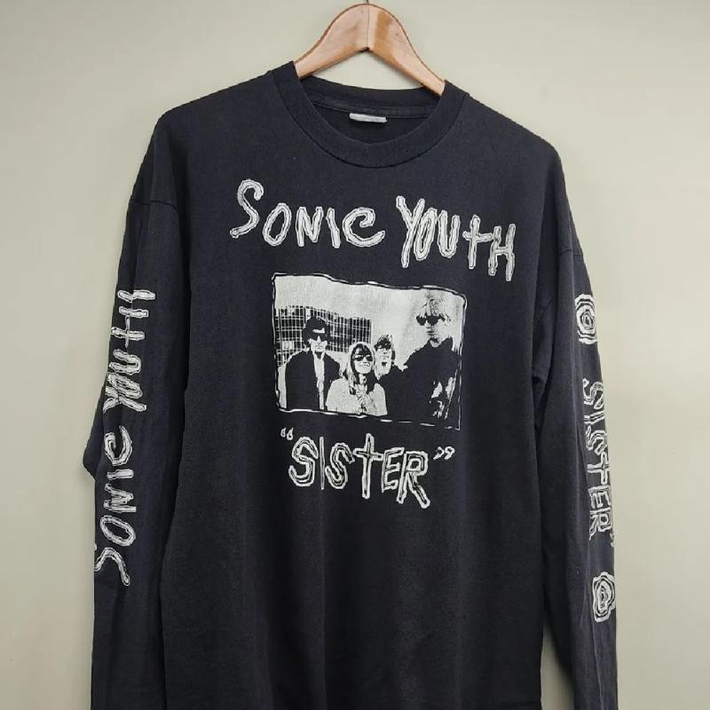 Sonic Youth Sonic Youth Sonic Youth Rock Band เสื้อยืดแขนยาวพิมพ์ลายผ้าฝ้ายแท้วินเทจ