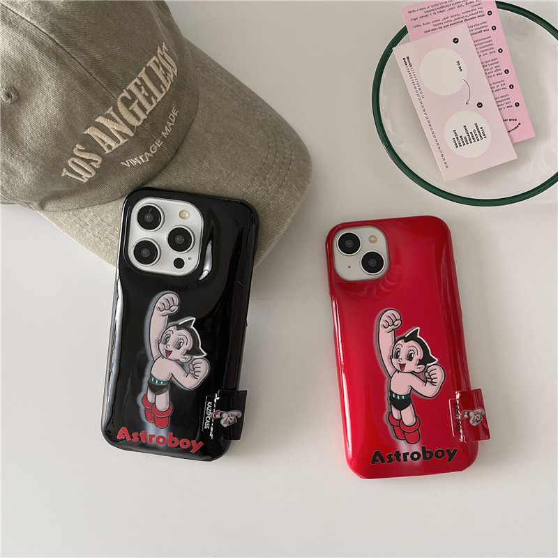 Iphone 15 Pro max 14 Pro max Astro Boy ลายวัสดุ PU เคสโทรศัพท์ bulge