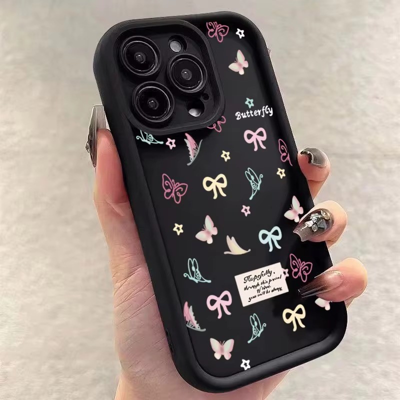 SAMSUNG สําหรับsamsung A25 5G A15 A35 A55 A24 4Gเคสโทรศัพท์น่ารักBowknotดอกไม้สําหรับSamsung A05S A05 A32 A14 A34 A52S A54 A23 A33 A53 A51 กันกระแทกนุ่ม