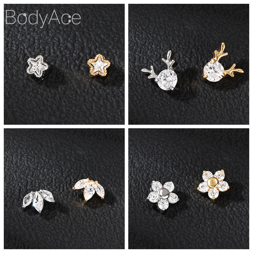 Bodyace 1 Pc อุปกรณ์เสริมสแตนเลส 16G Skin Diver อุปกรณ์เสริมผีเสื้อ Dermal Anchor อุปกรณ์เสริม Silver Microdermal เจาะอุปกรณ์เสริม - รูปที่ 6
