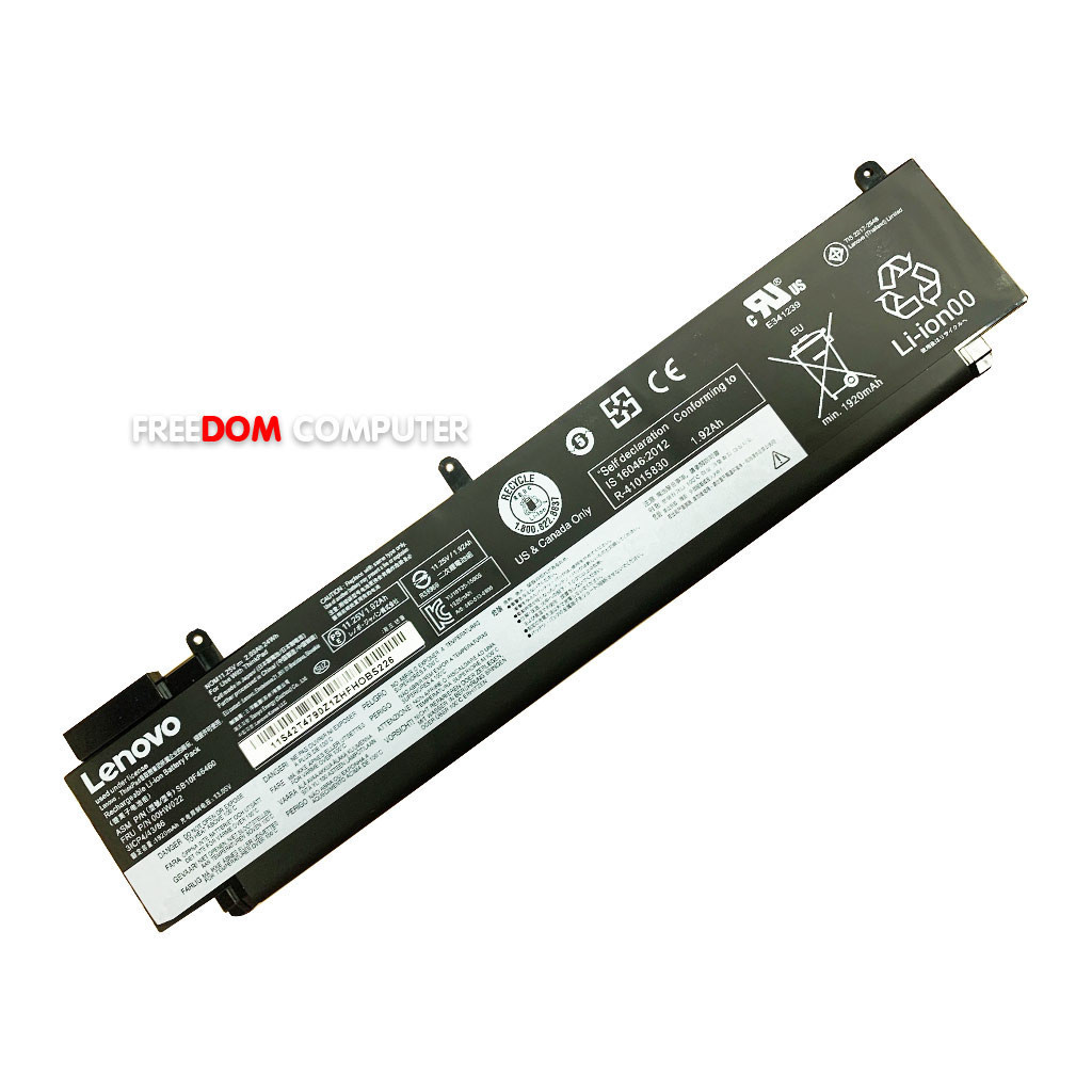 แบตเตอรี่โน๊ตบุ๊ค(แท้) 00HW023 00HW022 ใส่ Lenovo ThinkPad T460S T470S Series (ตัวที่1 แบบยาว) BATTE