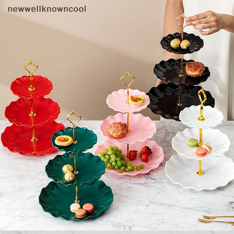 ใหม่wellknowncool เค้ก Makaron ถาดขาตั้งถาดผลไม้ Cupcake ขาตั้งจอแสดงผลเค้กพลาสติกถาดผลไม้แห้ง Party ตารางตกแต่ง AAD