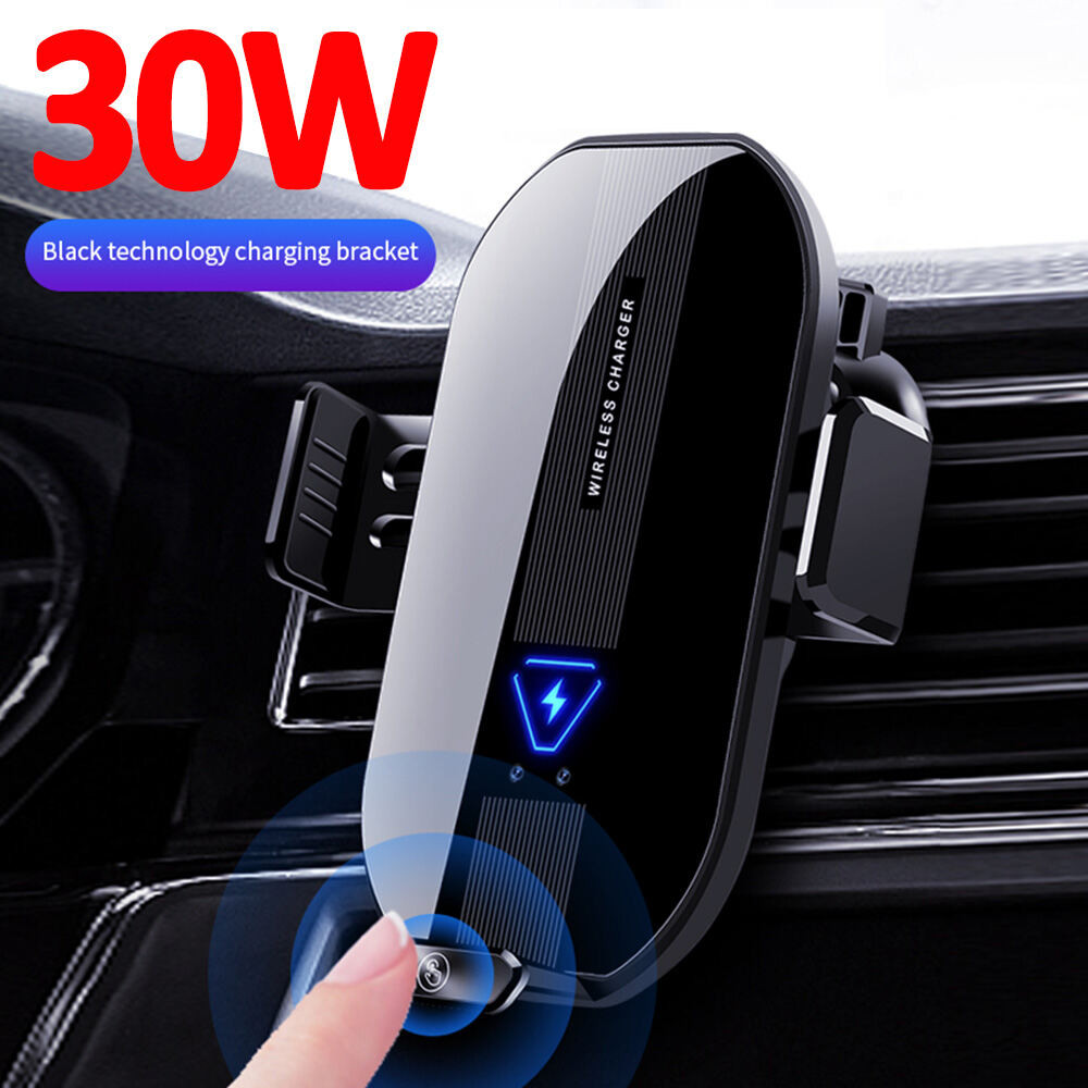 30W Car Wireless Charger ที่วางโทรศัพท์ในรถยนต์อัตโนมัติสำหรับ Samsung Xiaomi Fast CHARGING Infrared induction