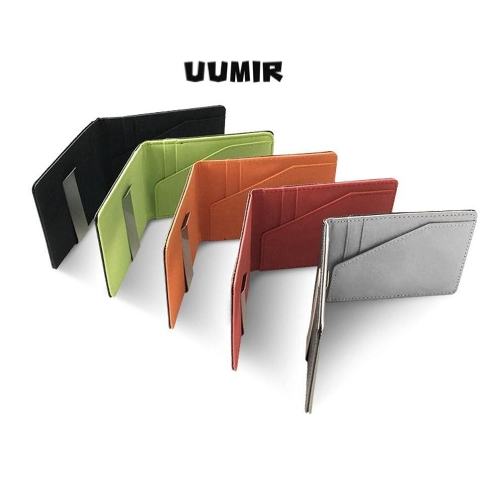 UUMIR กระเป๋าสตางค์, คลิปหนีบเงินสไตล์เกาหลีหลายตําแหน่ง, แฟชั่นหนัง ปู่ สีทึบกระเป๋าคลิปสร้างสรรค์ผู้ชาย