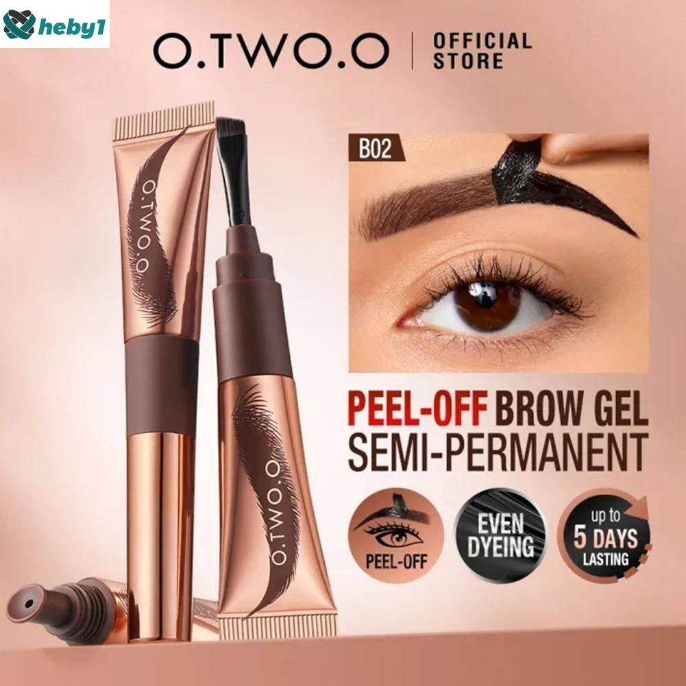 O.two.o เจลทาคิ้วแบบลอกออก ครีมสักคิ้ว กึ่งถาวร ย้อมสีธรรมชาติ ล้างออกง่าย กันน้ำ ติดทน ใช้ง่าย ครีมทาคิ้ว 2 สีตามต้องการ heby1