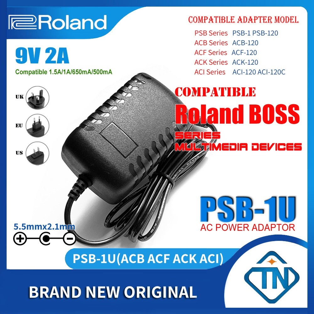 9V 2A อะแดปเตอร์ AC/DC PSB-1U ACF ACI สําหรับ Roland XPS-10 XPS-30 Lucina Synthesizer AX-09 KEYTAR ค