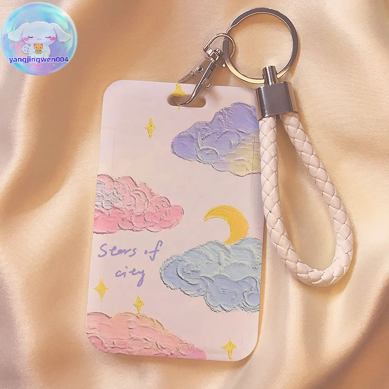 Yangwen Love Card Holder Photocard Keychain Student Card Protectors Blue ID Bank Cards Cover School Stationery Photocard Bag.
