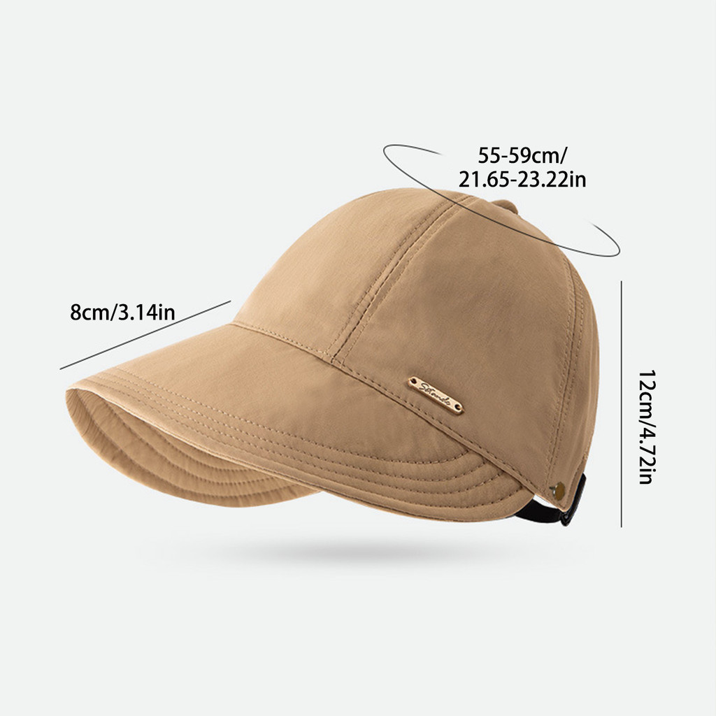 [CRD]หมวกกันแดดสไตล์ใหม่ผู้หญิงอินเทรนด์กลวงด้านบนหมวกแหลมป้องกันรังสียูวีแบบพับได้ - รูปที่ 7