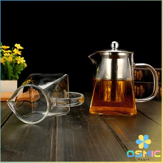 MIC แก้วกาชงชา ตัวกรองสแตนเลส ก้นออกแบบเป็นเหลี่ยม ไลฟ์สไตล์เม็กซิโก Glass teapot
