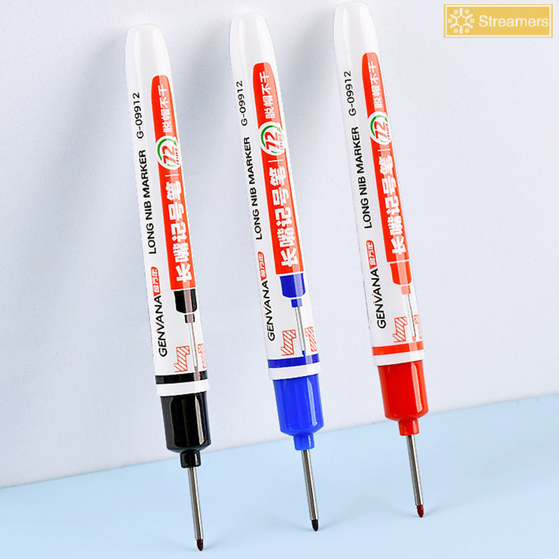{Streamers} 20mm Long Head Markers Pen ห้องน้ํางานไม้ตกแต่งปากกามาร์กเกอร์กันน้ําใหม่