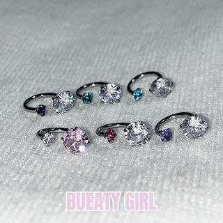 ต่างหูเรขาคณิต Rhinestone โลหะผสมความงามสําหรับผู้หญิง
