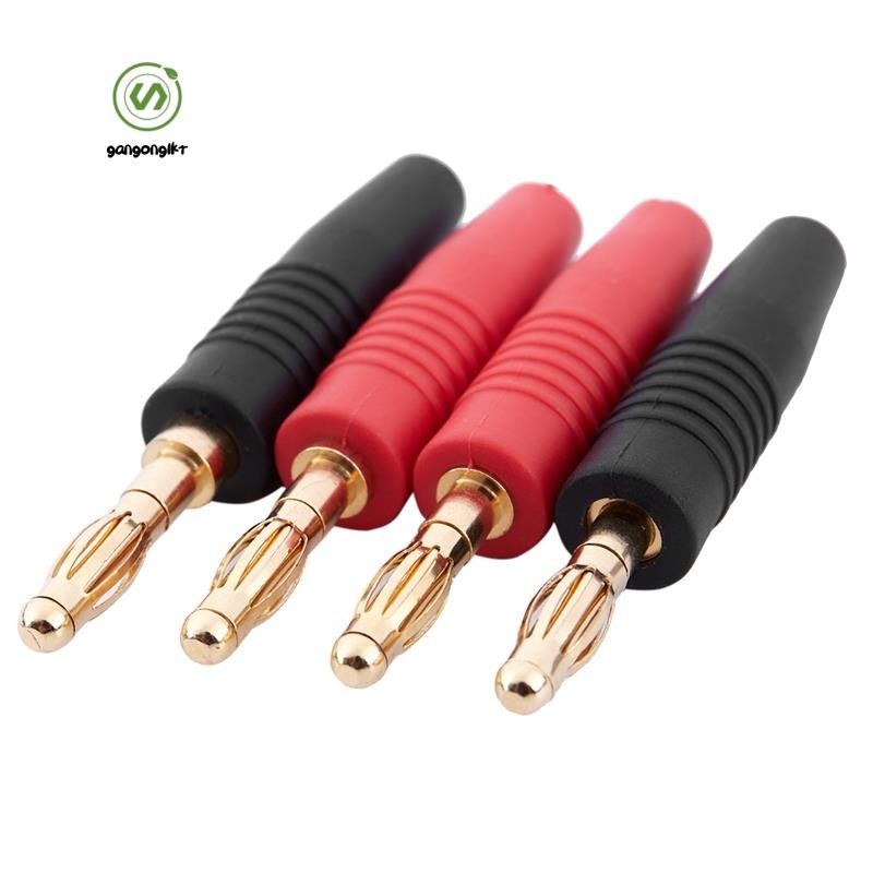 [gangong1kr]4pcs 4mm B7 24K Gold Plated Musical Speaker Cable Wire Pin Banana Plug Connector