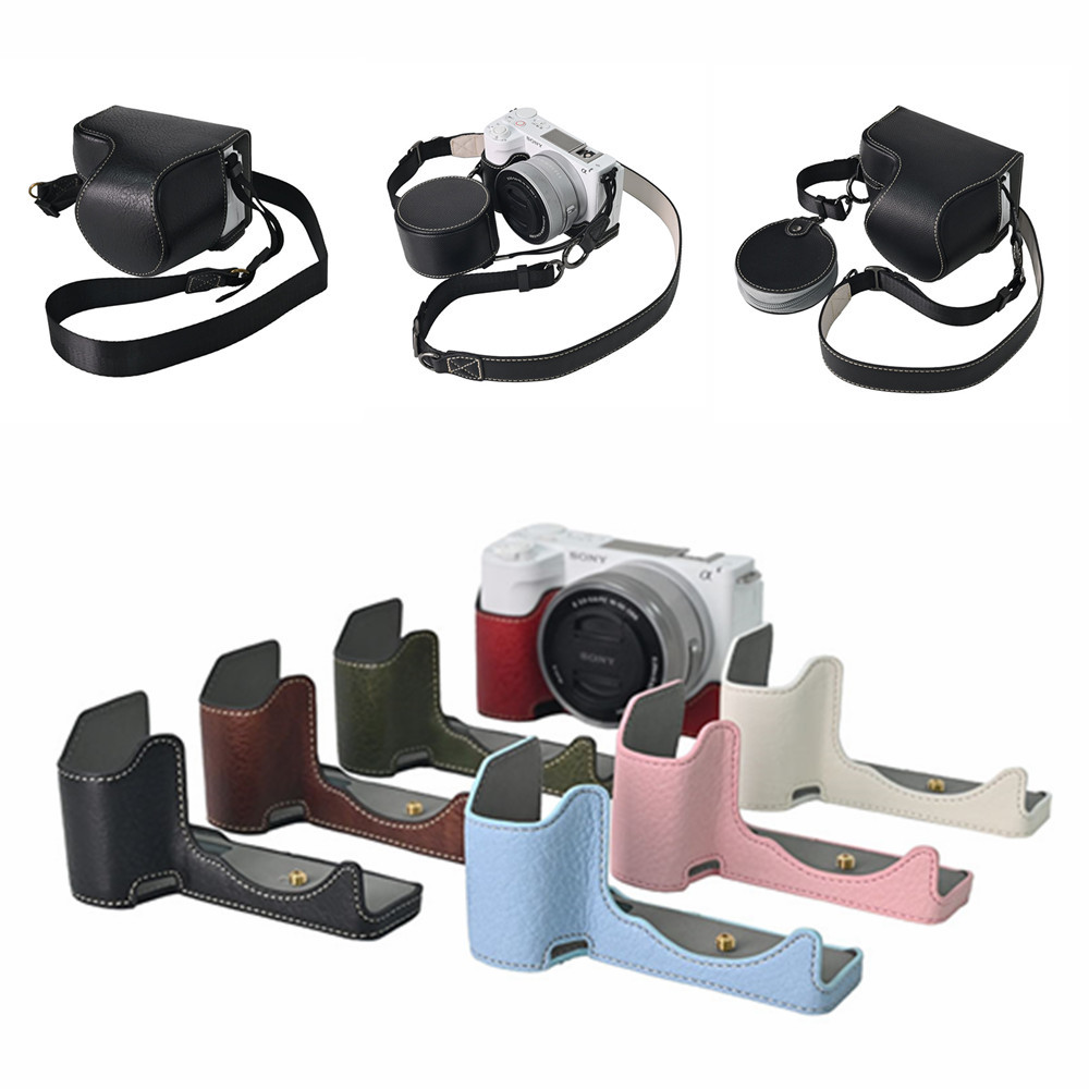 ZVE10M2 Mark II Synthetic Leather Camera Base / Body Cover / Filter Pouch Kit Case for Sony ZVE10 II