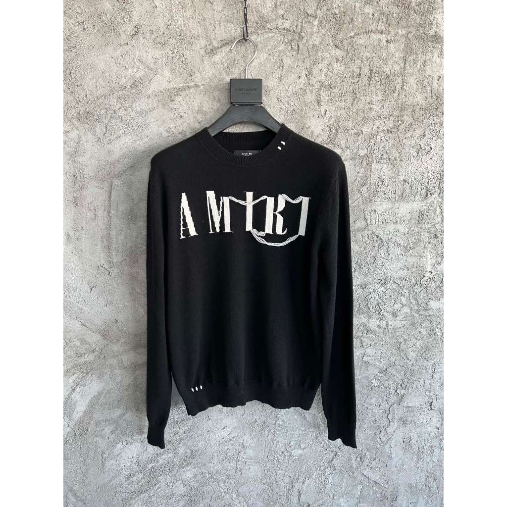 เสื้อกันหนาว Amiri 2023SS Pure Wool Letter Flow