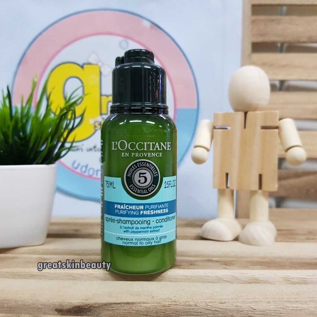 L'OCCITANE แชมพู ครีมนวด Purifying Freshness Shampoo & Conditioner 75ml ผมธรรมดา-ผมมัน