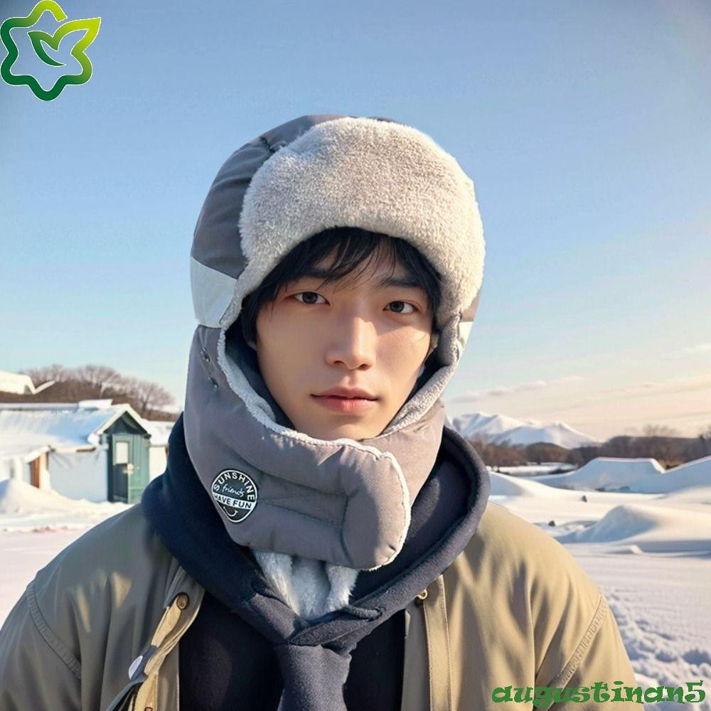 ออกัสติน ฤดูหนาว ที่ปิดหู หมวก,กับหน้ากากหนาผู้ชายป้องกันหูหมวก,สบายๆ กันลม คออุ่นให้อบอุ่นสกีเสื้อสวมหัวหมวกผู้หญิง