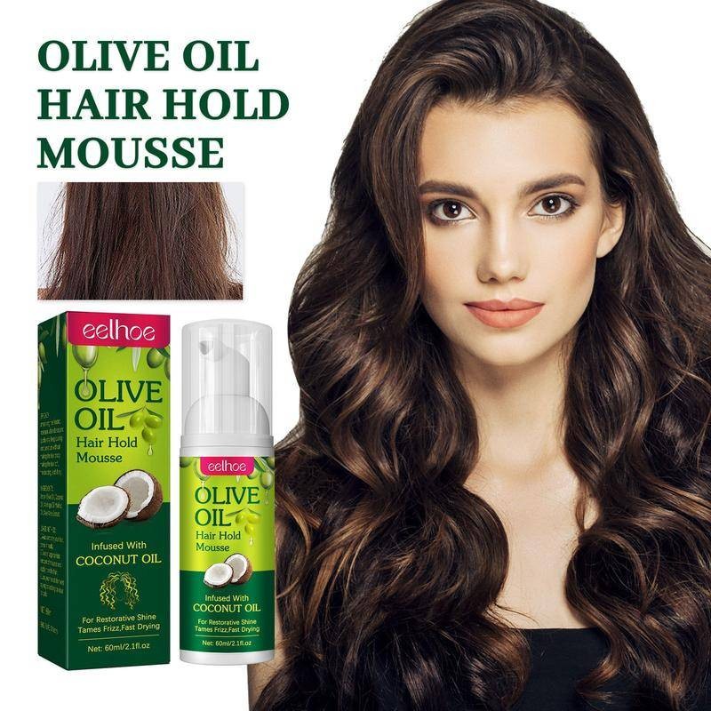 Eelhoe Olive Oil จัดแต่งทรงผมมูสผมหยิกจัดแต่งทรงผม Moisturizing Curling จัดแต่งทรงผมยาวนาน Anti-Frizz Mousse