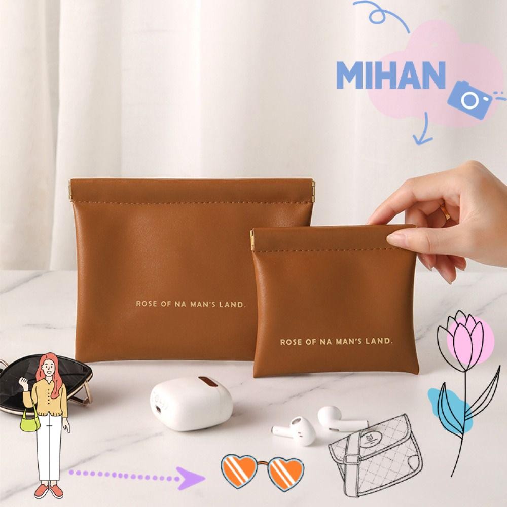 Mh กระเป๋าจัดระเบียบเครื่องสําอาง,กระเป๋าแต่งหน้าลิปสติกเรียบง่ายแบบพกพา,แฟชั่น PU Mini Travel Key กระเป๋าใบเล็กสําหรับผู้หญิงสาว