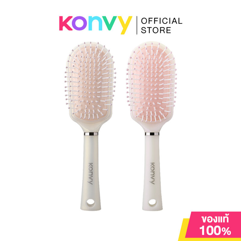 Konvy Oval Air Cushion Massage Hair Comb คอนวี่ แปรงหวีผมทรงวงรี (Pink/Champagne)