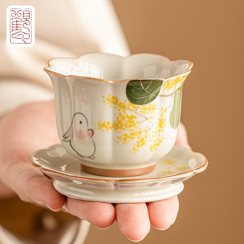 Moon Rabbit ถ้วยชาขนาดเล็ก Master Cup จีน High-End ส่วนบุคคลประณีตชายามบ่าย [NY023-03]