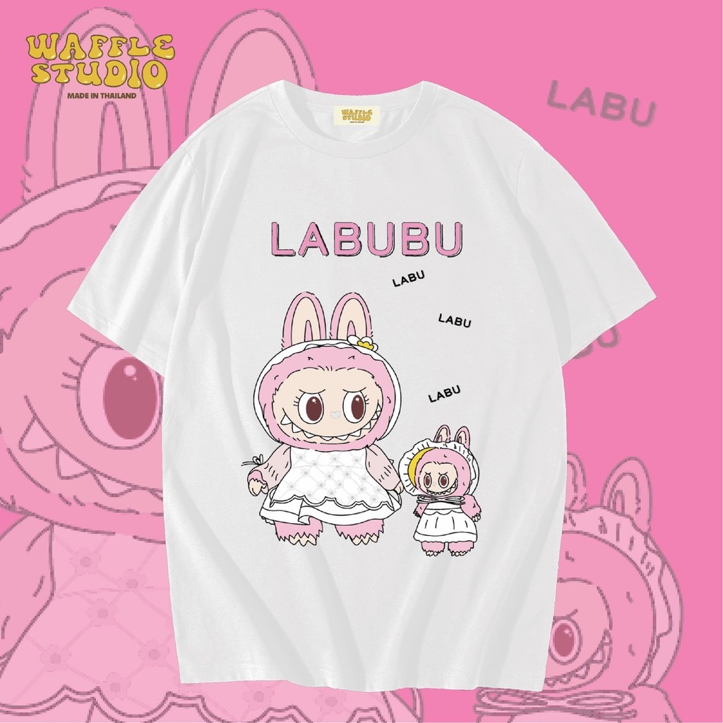 เทรนด์🙃🙃WS0200 เสื้อยืดโอเวอร์ไซส์  เสื้อยืดเกาหลี ผ้าคอตตอน100% เสื้อยืด โมโมโกะ Momoko Pop Mart La