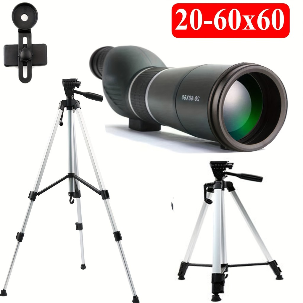 20-60x60 ซูม 60 เลนส์วัตถุประสงค์ Monocular Birdwatcher กล้องส่องทางไกลกล้องโทรทรรศน์ขาตั้งกล้อง HD Professional กล้องส่องทางไกล Golf Course Spotting ขอบเขต