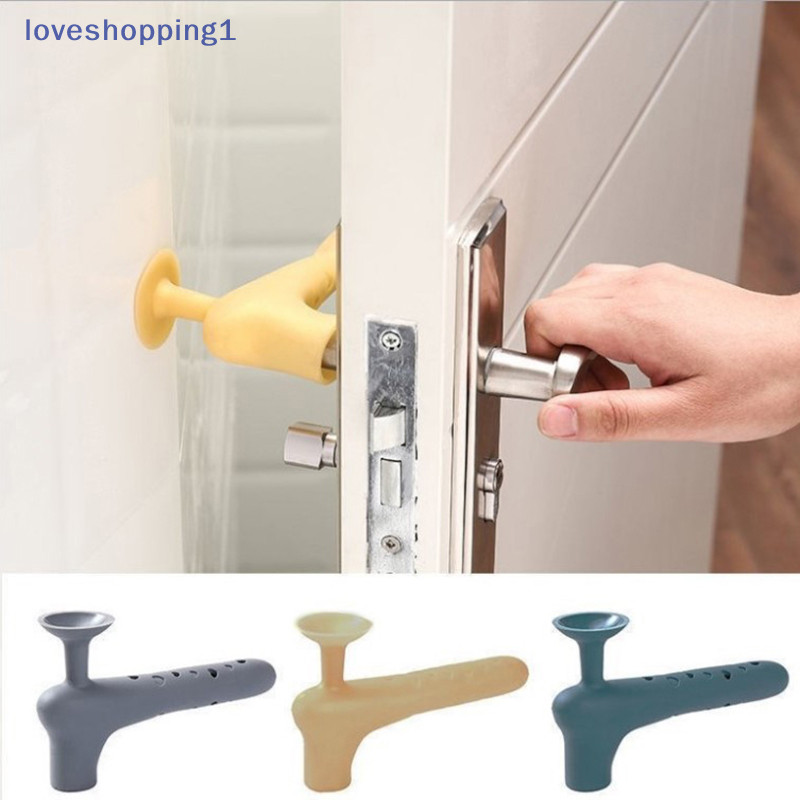 Loveshopping ซิลิโคนมือจับประตู Stopper Anti-collision Pad ป้องกัน Doorknob Wall Mute Pads Silencer ถ้วยดูดเฟอร์นิเจอร์ฮาร์ดแวร์ TH