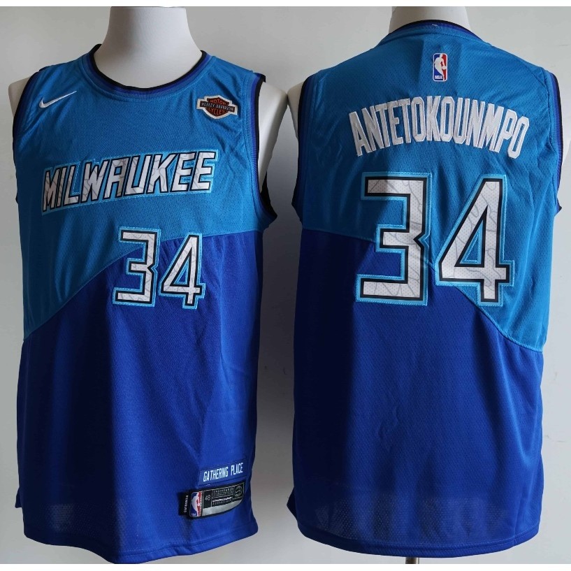 เสื้อทีม Milwaukee Bucks หมายเลข 34 Giannis Antetokounmpo ใหม่