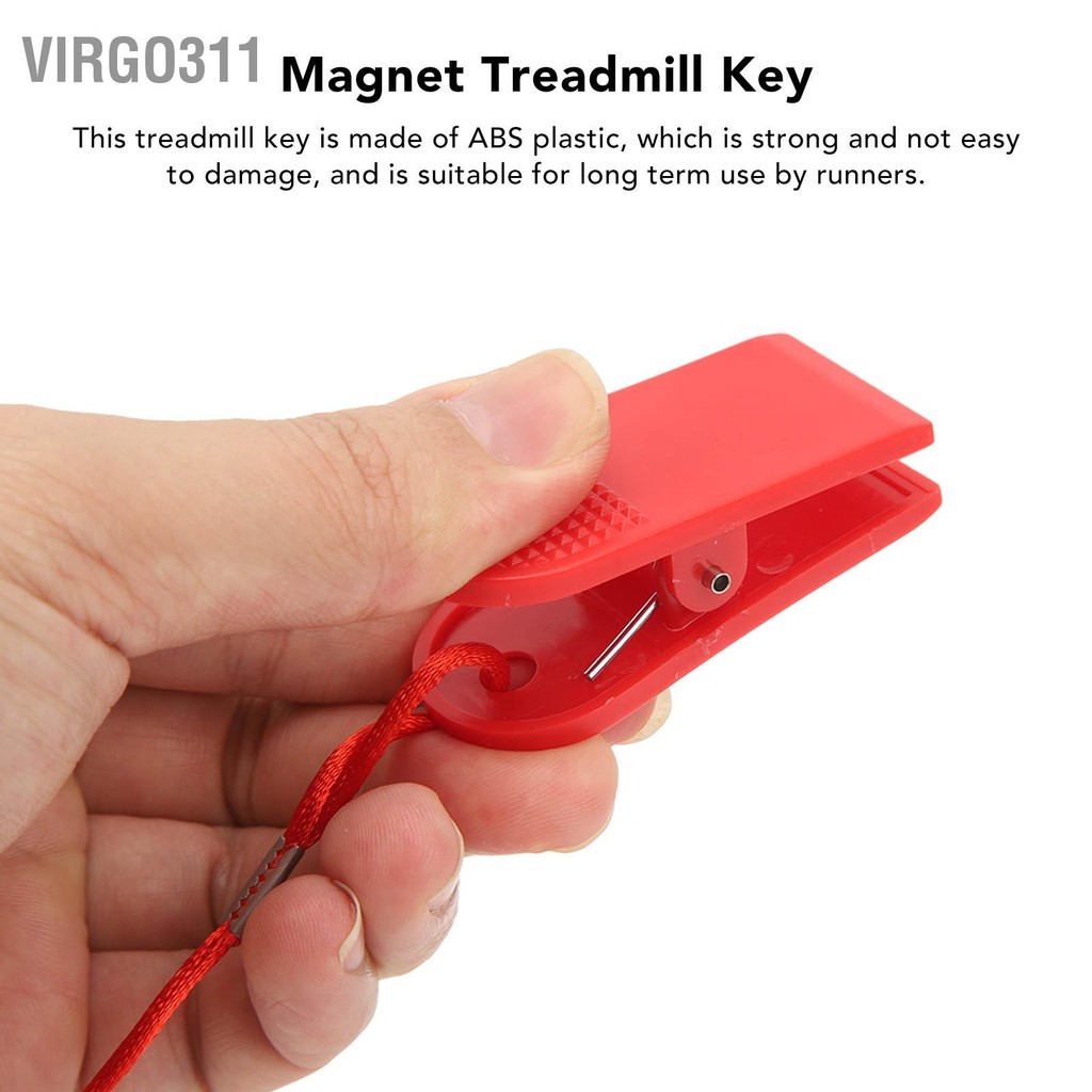 Virgo311 2PCS ลู่วิ่ง Universal Safety Key Running Machine แม่เหล็กลู่วิ่ง สี่เหลี่ยมผืนผ้าสีแดง