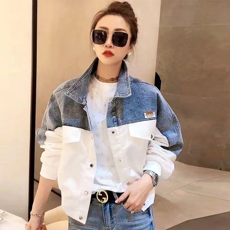 เสื้อโค้ทแบบสั้นดีไซน์ใหม่ฤดูใบไม้ผลิและฤดูใบไม้ร่วงสำหรับผู้หญิงเสื้อแจ็คเก็ตยอดนิยมสไตล์จีนนิยมในโลกออนไลน์สำหรับคนตัวเล็กเสื้อแจ็คเก็ตแฟชั่น