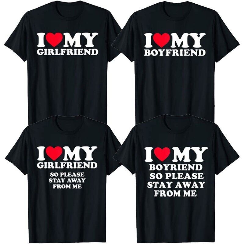 (จัดส่งตลอด 24 ชั่วโมง)Woo Right I Love My Boyfriend เสื้อผ้าดังนั้น เสื้อแขนสั้น Oversize แขนสั้น