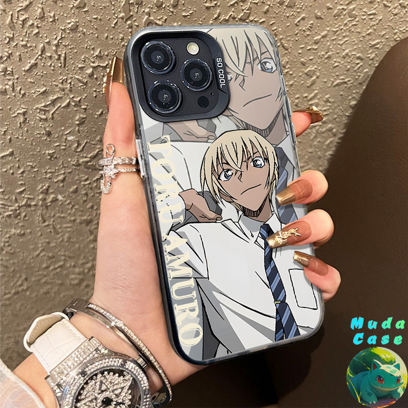 สำหรับ iPhone13 11 Cool Case เคสไอโฟน15 14 12 Pro Max 7 8 Plus XR X XS MAX Detective Conan ขั้นสูง สี เงิน เคส